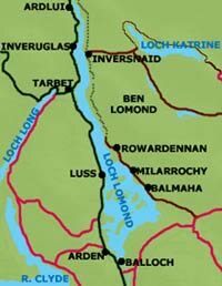 a simple map of Loch Lomond