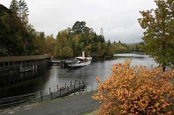 Sir Walter Scott leaving the Trossachs pier.